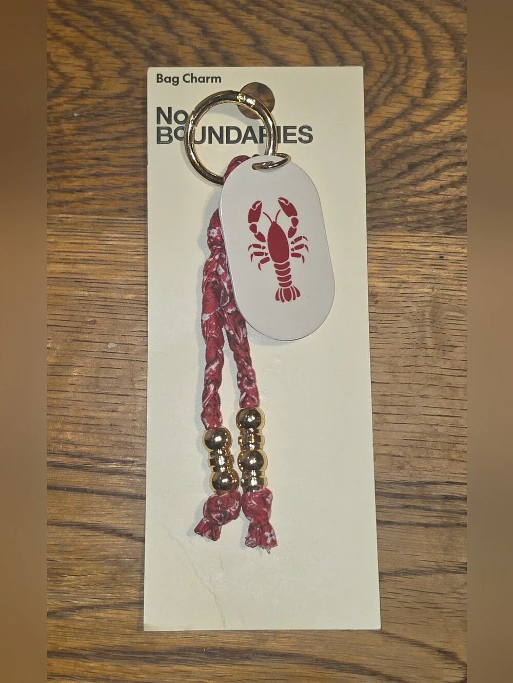 No Boundaries Beach Icons Bandana Lobster Charm NWT